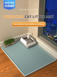 Mats cat litter mat large litter box antisplash mat oversize doublelayer filter antiout leakage control sand mat pet cat supplies