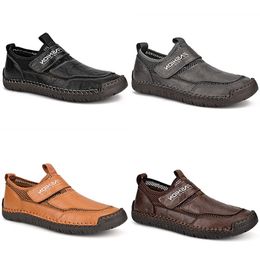Лидер продаж, кожаная повседневная обувь, черные, темно-коричневые, серые мужские деловые туфли, дышащие спортивные кроссовки GAI