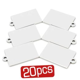 Tags 20Pcs Square Stainless Steel Custom Engraved ID Dog Tag Medal Dog Mirror Smooth Blank Plate Necklace Charms DIY Jewellery