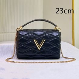 Crossbody Bags Chain Quilting Go 14 Genuine Leather Handbag Purse Shoulder Underarm New style Hobo Envelope Shopping Bag Women Handbags Zipper Detachable strap