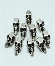 100pcslot Evil Skull Heads Skeleton Zinc Alloy Big Hole Charm Beads Fit European Chain Bracelet paracord accessorie8866108