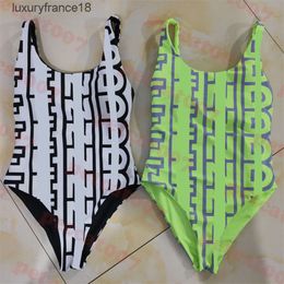 Fashion Letter Swimwear Full Print Bikini Womens One Piece Swimsuit New Backless Bikinis Two Colors''gg''22VH