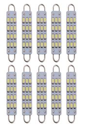 10pcs 44mm Festoon LED Rigid Loop 12V LED 12 Chips 3528SMD Bulbs 561 578 Car Festoon Light Auto Interior Dome Light Lamps White8592591