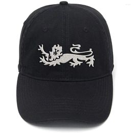 Ball Caps Lyprerazy England Lion Washed Cotton Adjustable Men Women Unisex Hip Hop Cool Flock Printing Baseball Cap