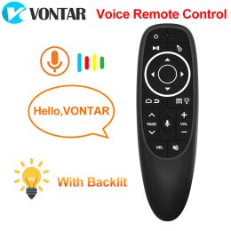 Keyboards VONTAR G10 Voice Remote Control G10S Pro 2.4GHz Air Mouse Google Voice Search Assistant IR Learning Gyroscope for Android TV Box