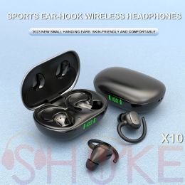 Headphones SHUKE X10 Bluetooth Headphones Sports Rotating Ear Hooks Deep Bass IPX5 Waterproof Sweatproof Sport Earbuds