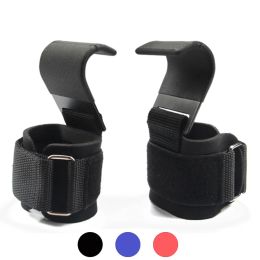 Head 2PC Weight Lifting Hook Grips Padded With Wrist Wraps HandBar Powerlifting Gloves Heavy Duty Pullups Hooks Gym Training Straps