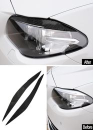 Real Carbon Fibre Headlights Eyebrows Eyelids For BMW F10 5 Series 201117 Front Head Light Lamp Eyebrows Trim Cover Accessories3513437