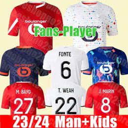 23 24 LOSC home away Lille Soccer Jerseys UMTITI ANDRE CABELLA J DAVID YAZICI ANGEL Football Shirt Lille Olympique HARALDSSON ZHEGROVA Fourth Maillot Men Kids Kit