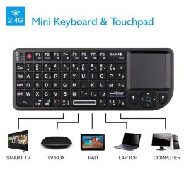 Keyboards HOT Mini 2.4G RF Wireless Keyboard Spanish French Russian English Keyboard Backlight Touchpad Mouse for PC Notebook Smart Tv Box