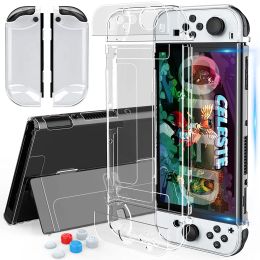 Bags HEYSTOP Case Dockable Compatible with Nintendo Switch OLED Model 2021, Clear PC Protective Case Cover for JoyCon