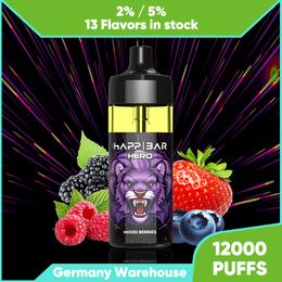 Upgrade Puff Vape Bar 12K Disposable 12000Puffs Mesh Coil Vaper Rechargeable Adjustable Airflow Big Smoke 2% 5% Strength 16ML Vape Juice