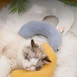 Cat Beds Furniture New small pillow for cats Fashion neck support Deep sleep dog U-shaped pillow Cat pillow Kitten head pillow dog pillow