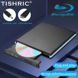 Blu-Ray Player TISHIRC Blu-Ray External DVD CD Burner Drive USB3.0 DVD Players 3D Slim Optical Drive Writer Reader For Windows MacBook LaptopL2402
