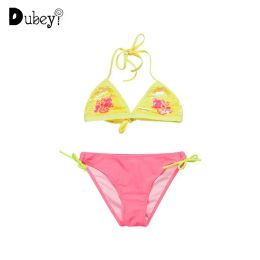 Swimwear Kids Swimwear for Girls Children Swimsuits Sequins Bikini Yellow Fashion Swimming Suit for Girls 2yrs To 8yrs