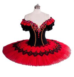 Stage Wear Fine Workmanship Custom Size 12 Layers Women Girls Ballet Dance Performance Professional Red Tutu