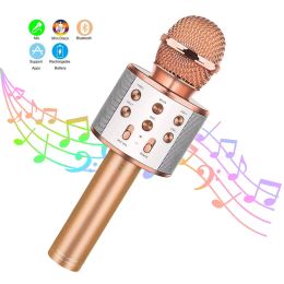 Speakers Wireless Bluetooth Karaoke Microphone , Karaoke Mic Speaker With Adjustable Remix FM Radio for Kids Girls Boys Teens Birthday