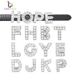 130pcs 8mm Full Rhinestone English Alphabet A-Z DIY Slide letters slide letter Charm fit Bracelet wristband LSSL01 130 CJ191116269K