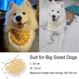Accessories Waterproof Cute Design Big Dog Bib with String Apron Bandana Style for Samoyed Golden Retriever Chow Chow Alaska Malamute