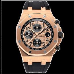 Modern Watch Chronograph AP Wrist Watch Royal Oak Offshore Series 18K Rose Gold Automatic Machinery 26470OR.OO.A002CR.01 Watch