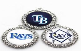 US Baseball Rays Team 10pcslot Sports Dangle Charms Baseball Sports Charms DIY Bracelet Necklace Pendant Jewellery Hanging Charms1447457