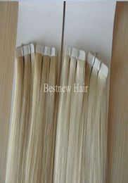 SUPER QUALITY Tape In Hair Extensions Indian Remy PU Hair Extension 60 613 100g 40pcs 16quot 18quot 20quot 22quot 24quo8857363