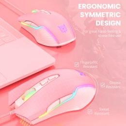 Mice ONIKUMA Wired Mouse Computer 5 Adjustable DPI Gaming Mouse with 7 Programmable Keys 7 RGB Lighting Game Mice for PC Gamer