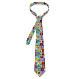 Bow Ties Cute Lette Print Tie Colourful Alphabet Retro Casual Neck For Men Women Wedding Collar Custom DIY Necktie Accessories