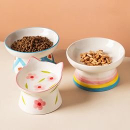 Supplies Cat Elevated Ceramic Bowl Pet Food Water Snack Bowls Small Dogs Drinking Eating Feeder Accessories