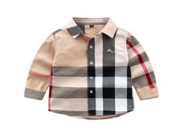 Baby Boys Plaid Shirt Kids Long Sleeve Shirts Spring Autumn Children TurnDown Collar Tops Cotton Child Shirt Clothing 27 Years5165502