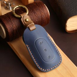 Car Smart Key Cover Case for Leading Ideal One Li Auto L9 2022 Keyring Fob Holder Genuine Leather Keychain Accessories