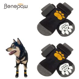 Socks Benepaw Adjustable AntiSlip Dog Socks Soft Paw Pattern Puppy Pet NonSlip Paw Protector Indoor Traction Control Wear On Floor