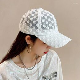 Ball Caps Summer Lace Hat Cap Cotton Baseball Women Breathable Mesh Girl Snapback Hip Hop Fashion Female Adjustable