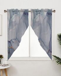 Curtain Marble Texture Gold Foil Triangular For Cafe Kitchen Short Door Living Room Window Curtains Drapes