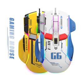 Mice Professional Gaming Mouse 12800DPI Adjustable RGB Backlit Optical USB Wired Mice Ergonomic Computer Gamer Mouse For PC Laptop