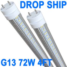 G13 Led Bulbs, 72W 6500lm 6500K 4 Foot Led Bulbs, T8 T12 Led Replacement Lights, G13 Single Pin Clear Cover, Replace F96t12 Fluorescent Light Bulb crestech