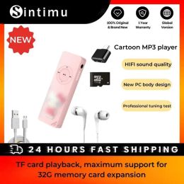 Player Cartoon MP3 Student Personal Stereo Simple Slim HIFI Audio Quality Sport Plug In Card Player Cable Headset Cute Graphic MP3 Gift