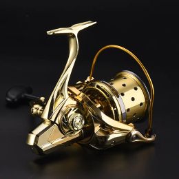 Reels All Metal Sea Fishing Reels Stainless Steel Fishing Wheel Max Drag 15kg Fishing Spinning Reel 4.8:1 Gear Ratio 18+1BB 800012000