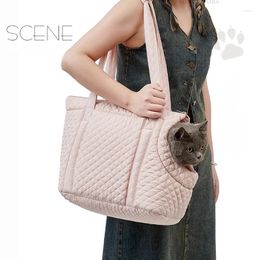 Cat Carriers Pet Handbag Puppy Carrier Bag Dog Large Space Breathable Side Opening Canvas Shoulder For Chihuahua Yorkshir