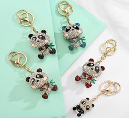 selling Creative girls small Jewellery national treasure panda bag pendant Colourful metal key chain creative custom key chain6872825