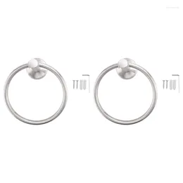 Bath Accessory Set 2X Towel Ring For Bathroom Hand Holder Round Hanger Wall Mount 304 Stainless Steel Brushed Finish(Silver)