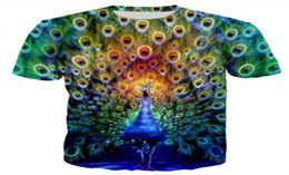 Newest 3D Printed TShirt Colorful Peacock Short Sleeve Summer style Casual Tops Tees Fashion ONeck T shirt Male DX0248757629