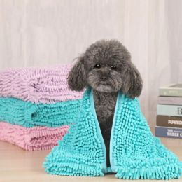 Towels Soft Chenille Dog Bath Towel Cleaning Wipes Magic Hair Dry Microfiber Absorbent Shower Towel Quickdrying Fabric for Cat Dog