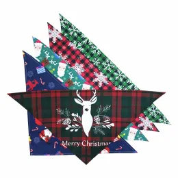 Accessories 10 Pack Christmas Dog Bandana Bibs Santa Claus Snowflake Elk New Year Dog Scarf Triangle Pet Bandanas For Small Medium Big Dogs