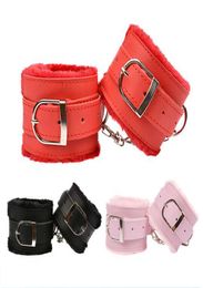 Adult Sex Products Black Red Pink PU Leather Handcuffs Restraints Bondage Erotic Sex Toys For Woman Couples Restraints Slave Game4738457