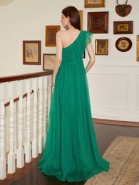 Party Dresses Fashion Single Shoulder Sleeveless Full Body Irregular Green High-waisted Ball Dress Gown Cocktail Forecourt