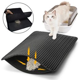 Mats Double Layer Cat Litter Mat Waterproof Nonslip Sand Pet Litter Box Mat Cat Pad Washable Mattress Floor Mat Pet Clean Products