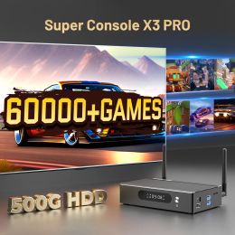 Consoles Retro Video Game Console Super Console X3 Pro S905X3 60000 Games for Arcade/SS/DC/MAME Game Player with Gamepads Media Player