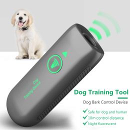 Deterrents Dog Ultrasonic Anti Barking Device Dog Training Antibarking Device with Flash Light Outdoor Pets Dogs Repellent Training