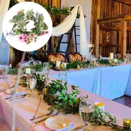 Decorative Flowers Dining Table Artificial Garland Holder Outdoor Decor Cloth Eucalyptus Wreath